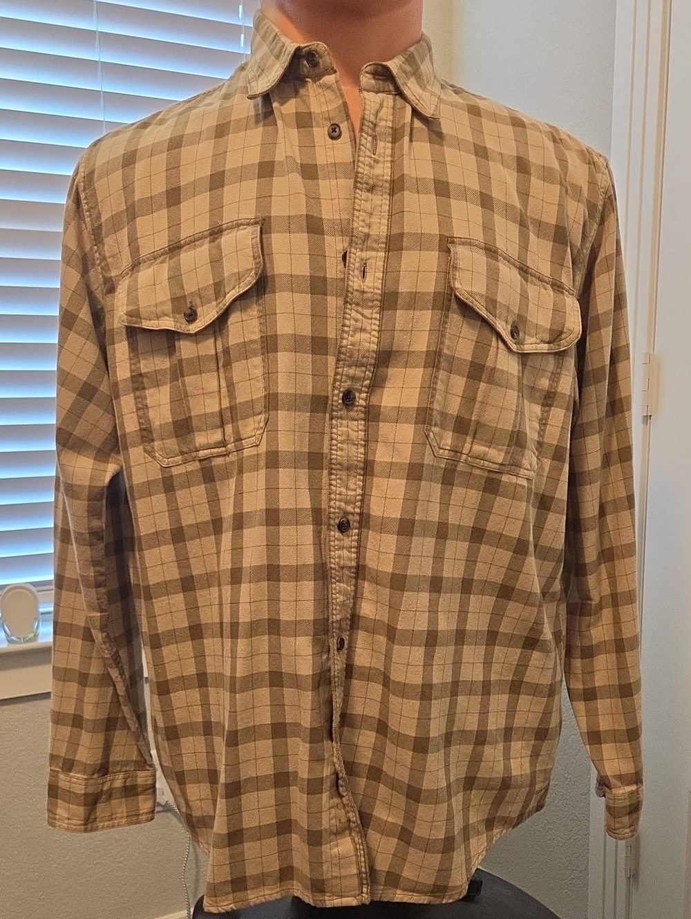 Filson Alaskan Guide Shirt Mens 3XL Khaki Brown Plaid Flannel 11010743